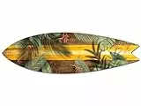 DECLINA Tavola da surf decorativa tropicale flowers, decorazione da parete, tavola da surf, decorazione surf, stampa su alluminio, 100 x 30 cm