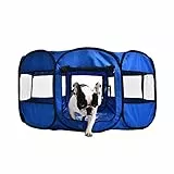 Amazon Basics - Recinto portatile per animali domestici, 114 cm, Blu