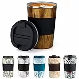 Tlater Tazza da Asporto da 380 ml, Tazza Termica con Coperchio, Tazza da Viaggio a Prova di Perdite Sottovuoto,Tazza da Viaggio in Acciaio Inossidabile a Doppia Parete Per Mantenere Caldo e Freddo