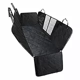 Coprisedile per sedile posteriore per cane, impermeabile, antiscivolo, per auto, con finestra in rete, protezione antigraffio per seggiolino auto, amaca per cani, resistente (nero)