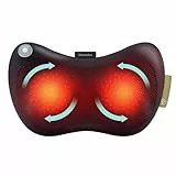 Homedics Cuscino Massaggiante Shiatsu con Opzione Riscaldante, Massaggiatore Collo, Spalle e Schiena con 4 Testine Massaggianti Riscaldate e Opzione Oli Essenziali
