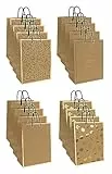 Interdruk - Sacchetti Regalo - Borse Carta - 18 x 23 x 10 cm - Kraft Oro - 12 Pezzi