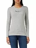 Pepe Jeans New Virginia Ls N, T-Shirt Donna, Grigio (Grey Marl),L