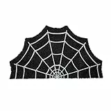 Fisura - Zerbino ingresso casa in cocco a ''ragnatela'' con supporto antiscivolo in PVC. Zerbino di Halloween si illumina al buio. Originale zerbino da esterno. Dipinto a mano. Misure: 70 cm x 40 cm