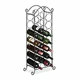 Relaxdays Portabottiglie, 21 Bottiglie, Decorativo, Cantinetta per la Cucina, Cantina, Bar, Metallo, 88x33x20 cm, nero