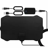 Antenna TV Interna, HDTV Digitale con Amplificatore Booster Segnale 4K 1080p VHF/UHF/DVB-T/DVB-T 2 per TV Digitale 80-120 Miglia Gamma Ultra Sottile Freeview Canali Locali