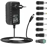 Alimentatore AC 12V 2A Alimentatore AC220V da 230V a DC12V con 8 adattatore per spina Caricabatteria DC12V 500mA 1000mA 1500mA 2000mA Adattatore AC-DC (DC12V-2A)