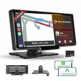 Hikity CarPlay Wireless e Android Auto Autoradio Portatile con 9,3' Touchscreen, Bluetooth 2 Schermo Diviso DVR con 64GB TF Trasmettitore FM AUX, Facile Installazione Ampia Applicazione per SUV LKW