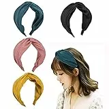 ZOCONE Cerchietto Donna, 4 Pezzi Cerchietti Donna Cerchietto per capelli Cerchietto Nodo Accessori per le Donne Ragazze Quotidiani e Festa Indossare