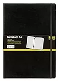 Idena 209280 - Quaderno DIN A4, quadrato, carta crema, 192 pagine, 80 g/m², copertina rigida nera, 1 pz.