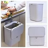 GENIO IN CASA Pattumiera Sottolavello Cucina da Appendere 12L con Coperchio Scorrevole - Cestino Umido Cucina per Spazzatura Differenziata - Accessori Salvaspazio per Cucina, Camper e Bagno (Grigio)