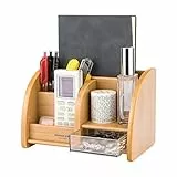 peinat Organizer da Scrivania, Organizer Scrivania, Multifunzionale Portaoggetti da Scrivania, Organizer Tavolo in Legno Bambù Porta Penne, Ideale per Articoli di Cancelleria