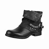 Elara Stivaletti Donna da Motociclista Rivetti Chunkyrayan Nero BZ8399-KB Black-40