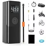 AOKBON 150PSI Compressore Aria Portatile Auto 6000mAh Mini Compressore Portatile per Auto 15L/min Compressore a Batteria con Luce LED e Display LCD per Moto Auto e Bicicletta