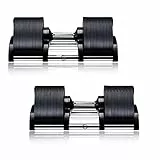GOVITA NEW Set Manubri Regolabili A Carico Variabile Pesi bilanciere Allenamento Corpo Home Palestra Casa Manubri Pesanti (Coppia da 32Kg cad. step 2Kg))