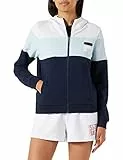 Fila Felpa con Cappuccio Santana Blocked Giacca, Black Iris-Bright White-Comphalodes, M Donna