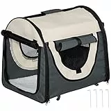 Pawhut Trasportino per Animali Domestici Pieghevole in Oxford con Cuscino Rimovibile Lavabile e Borsa per Trasporto, Grigio Scuro