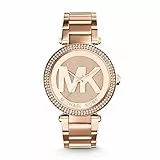 Michael Kors Orologio Parker da donna, movimento a tre lancette, cassa in acciaio inossidabile oro rosa 33 mm con bracciale in acciaio inossidabile, MK5865