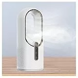 VVLXRIC Ventilatore Senza Pale Silenzioso, USB Ricaricabile, con Umidificatore Acoolir Ventilatore con 3 velocità Ventilatore A Torre Silenzioso, per Casa, Ufficio, Viaggi