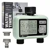 Computer per l'irrigazione con 2 uscite controllate in modo indipendente, timer digitale per l'acqua Johgee con display LCD, controller per l'irrigazione automatica/manuale