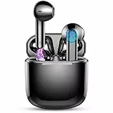 Renimer Cuffie Bluetooth, Auricolari Bluetooth 5.3 Wireless Stereo HiFi con 4 HD Mic, 40Ore Mini Cuffie Senza Fili IP7 Impermeabili, Ultra Leggero in Ear Cuffiette Bluetooth/LED/USB-C