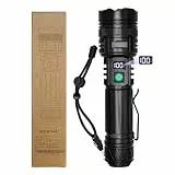 WEDETIAN Torcia LED Ricaricabile, 15000 Lumens Torcia LED Potente Professionale, 5 modalità Mini Torcia Tattica Militare, IP67 Impermeabile Flashlight per Campeggio Trekking Emergenza, Zoomabile