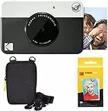 KODAK Pacchetto Base per Fotocamera istantanea Printomatic (Nero) + Carta Zink (20 Fogli) + Custodia Deluxe + Comoda Tracolla