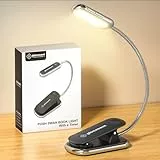 Glocusent Posh Premium Lampada da Lettura con Timer,Luce da Lettura Ricaricabile16LED,funziona per 160ore, 1800K Lampada Libro per la Cura degli Occhi,3Colori,5Toni Luminosità, Perfetto per i Lettori