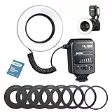 Godox ML-150II Flash Macro Ring Light GN12 5800K Anello Speedlite con 49mm 52mm 55mm 58mm 62mm 67mm 72mm 77mm Anello Di Adattatore A Lenti