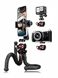 Treppiede Smartphone, Lammcou Flessibile Treppiede Fotocamera Gorilla Pod da Viaggio Portatile Tavolo Tripode con testa a sfera completamente girevole & XL Cavalletto per Smartphone, Mini Tripod