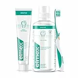 elmex Kit Sensitive Denti Sensibili 3in1 Dentifricio, Spazzolino e Collutorio, 24h di Protezione per Denti Sensibili