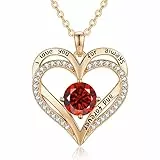 LOUISA SECRET Festa Della MaMMa Collana Donna Forever Love Heart Ciondolo in argento 925 Pietra di nascita Collana in oro rosa per donna San Valentino Natale Regalo MaMMa Compleanno Gioielli Regalo