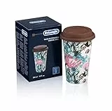 De'Longhi Travel Mug, Thermos a Doppia Parete per Drink Caldi e Freddi, Facile da Trasportare, Custodia Antiscivolo in Silicone, 300 ml di Capacità, DLSC065