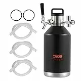 VEVOR Mini Spillatore di Birra Portatile Capacità 4L, Mini Fusto Nero per Birra Artigianale Portatile Pressione Regolabile 0~30PSI Funzione Refrigerazione & Isolamento da Campeggio Evento Carnevale