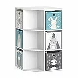 Vicco Scaffale per bambini Scaffale angolare portagiochi Luigi Bianco con panca Scatola pieghevole Comico