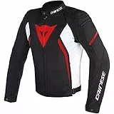 Dainese 173519085852 Avro D2 Tex Jacket Giacca Moto, Nero/Bianco/Rosso, 52
