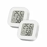 ARCELI Termometro Igrometro Digitale Mini Termometro Igrometro Interno Carino Termometro Portatile Casa per Casa Terrario Camera da Letto Bambino Incubatrice Cantina ecc (2 Bianchi)