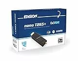 EDISION NANO T265+ Decoder DVB-T2 HD Dongle Ricevitore Digitale Terrestre, Full HD, H265 HEVC, 10 Bit, FTA, USB, HDMI, Sensore IR, Supporto USB WiFi, Telecomando Universale 2in1, Main 10, Nero