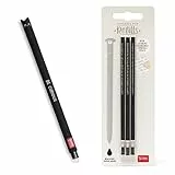 Legami - Set di 1 Penna Gel Cancellabile e 3 Refill, Tema Cat, Sfera sull'Estremità per Rimuovere l'Inchiostro - Inchiostro Termosensibile Nero Diametro Punta 0,7 mm