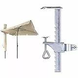 VOUNOT Ombrellone da Giardino Rettangolare, Parasole da Balcone, 200 x 125 cm, Beige & Schneider Morsetto da Balcone per ombrelloni