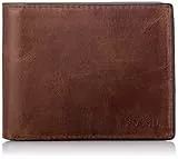 Fossil Portafoglio da uomo Derrick, Bifold in pelle marrone 11,5 cm L x 2 cm L x 9 cm H ML3681200