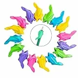 Bestgle 30 Pezzi Impugnature Matita Bambini Matita Grips Correzione Postura Strumento Impugnature Matita in Silicone Ergonomico Supporto(Delfino in Diversi Colori)