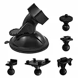Vasemele 1 Pezzi Ventosa per Dash Cam Supporto a Ventosa Per Cam Dash a Ventosa per Auto con 5 Tipi Articolazioni Adattatore Nero per Supporto Video Registratore Veicolo Su