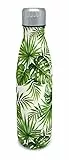 Nerthus FIH 510 Thermos a Doppia Parete per Freddo e Caldo. Disegno con Foglie di Palme, in Acciaio Inossidabile, 500 ml, Senza BPA