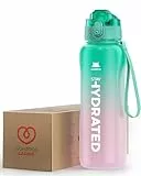 Gohippos Borraccia sportiva da 800 ml, con cannuccia e indicazione del tempo