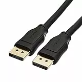 Amazon Basics - Cavo da DisplayPort 8K a DisplayPort 1.4 con risoluzione video 4K a 120 Hz e 8K a 60 Hz, supporta HDR, 1,8 m, Monitor, Nero