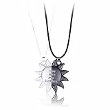 hahawali 2pcs / Set Sun Magnet Collana Collana Collana Collana Corrispondenza Charm Personalizzata per Uomo Donna Amore Sei Il Mio Sunshine Jewelry Sun Ciondolo Collana Pendente per Le Donne