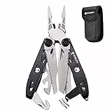 BIBURY Pinza Multiuso, 18 in 1 Coltello Multiuso in Acciaio Inossidabile, Pinza Multifunzione in Coltellino Svizzero con Apribottiglie, Cacciavite, Sega, Ideale per Esterno, Campeggio