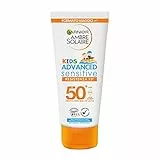 Garnier Ambre Solaire Latte Protettivo IP 50+ Advanced Sensitive Kids, Protezione Molto Alta, Resistenza X3, Formato Viaggio, 50 ml