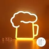 LUFEIS Insegna Luminosa LED Bar, Luce Al Neon a LED, Insegna al Neon Bianco Caldo, Insegne al Neon Alimentata Tramite USB o Batterie, Accessori Barre LED per Partito Sbarra Club Matrimonio Compleanno